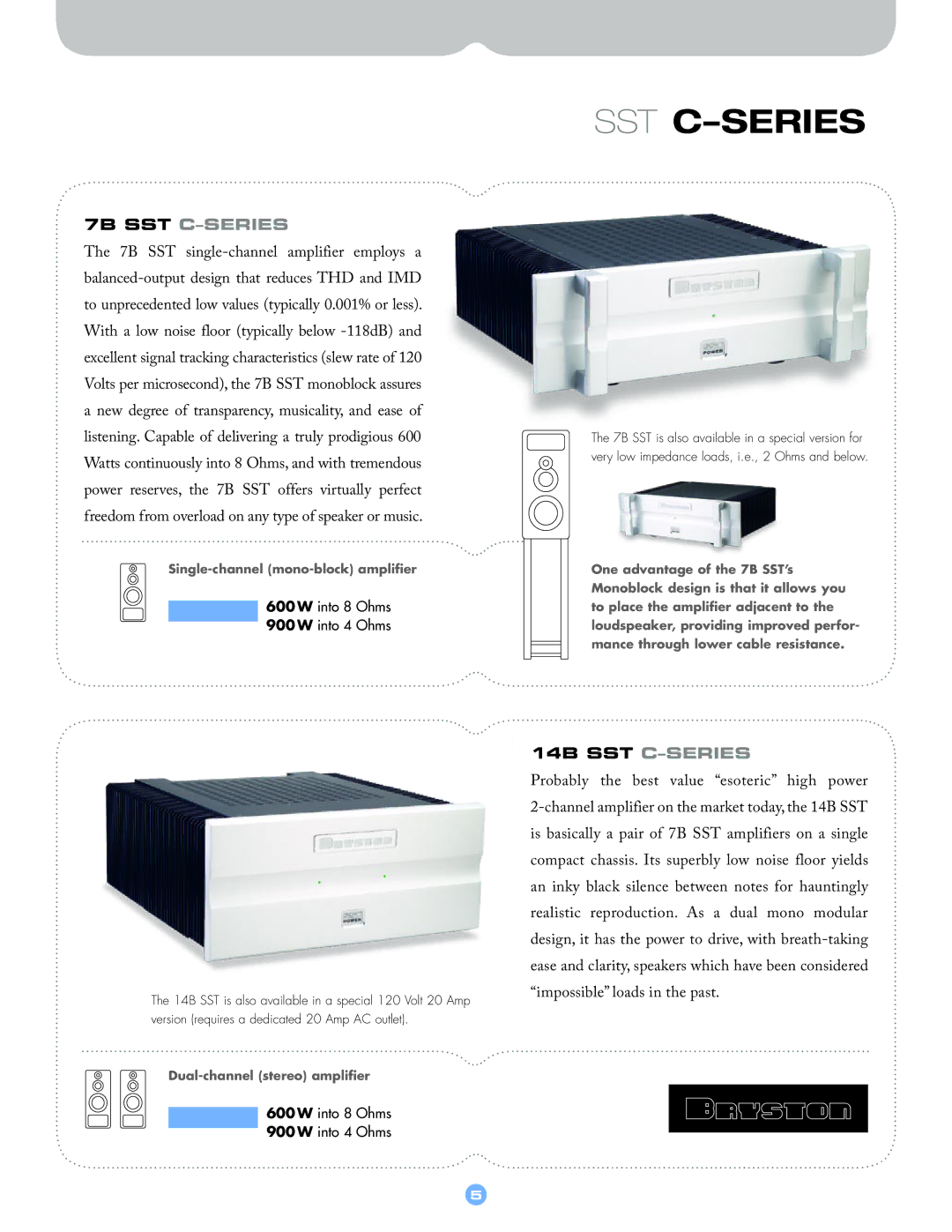 Bryston CSERIES manual Sst C-Series, 7B SST C-SERIES 