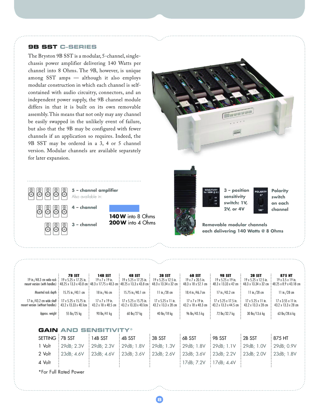 Bryston CSERIES manual 9B SST C-SERIES 