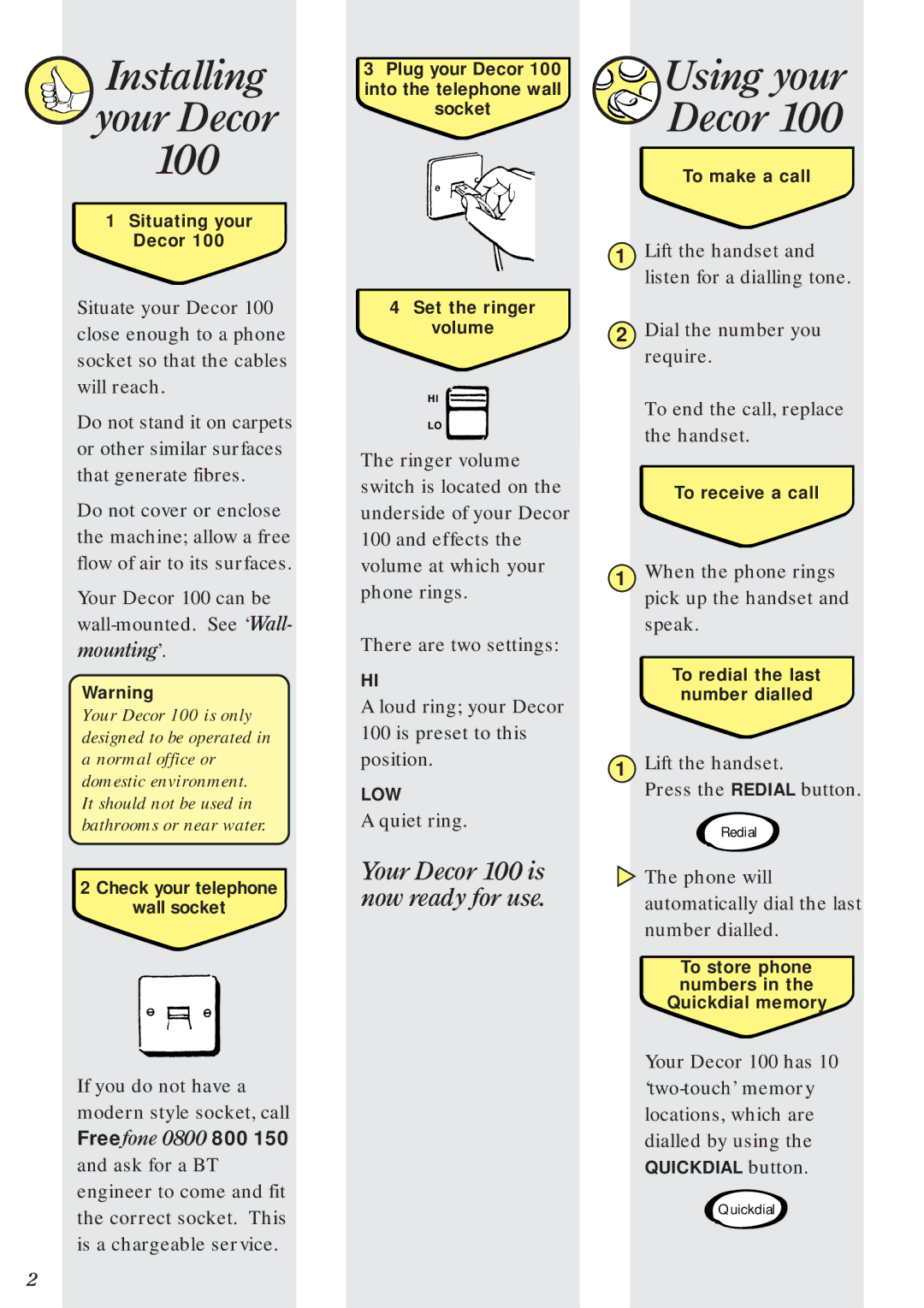 BT manual Installing Your Decor 100 