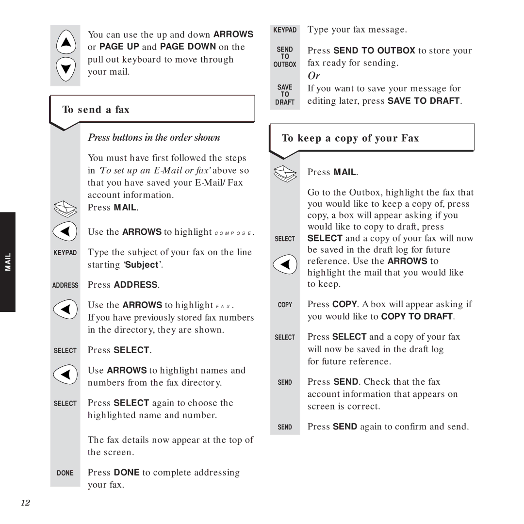 BT 1000 manual To send a fax, To keep a copy of your Fax 