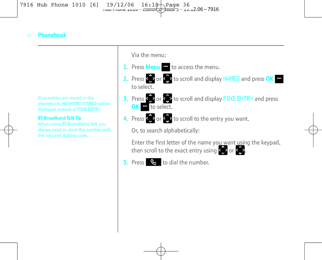 BT 1010 manual BT Broadband Talk Tip 