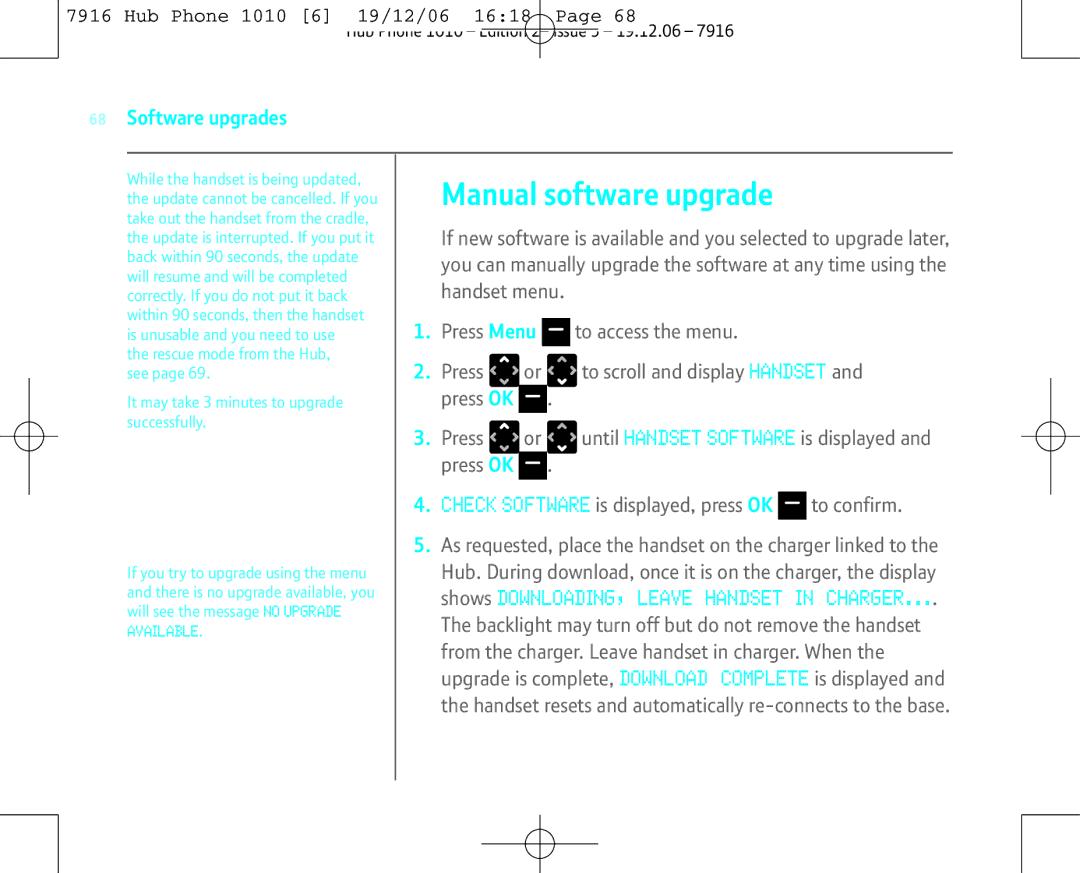 BT 1010 manual Manual software upgrade 