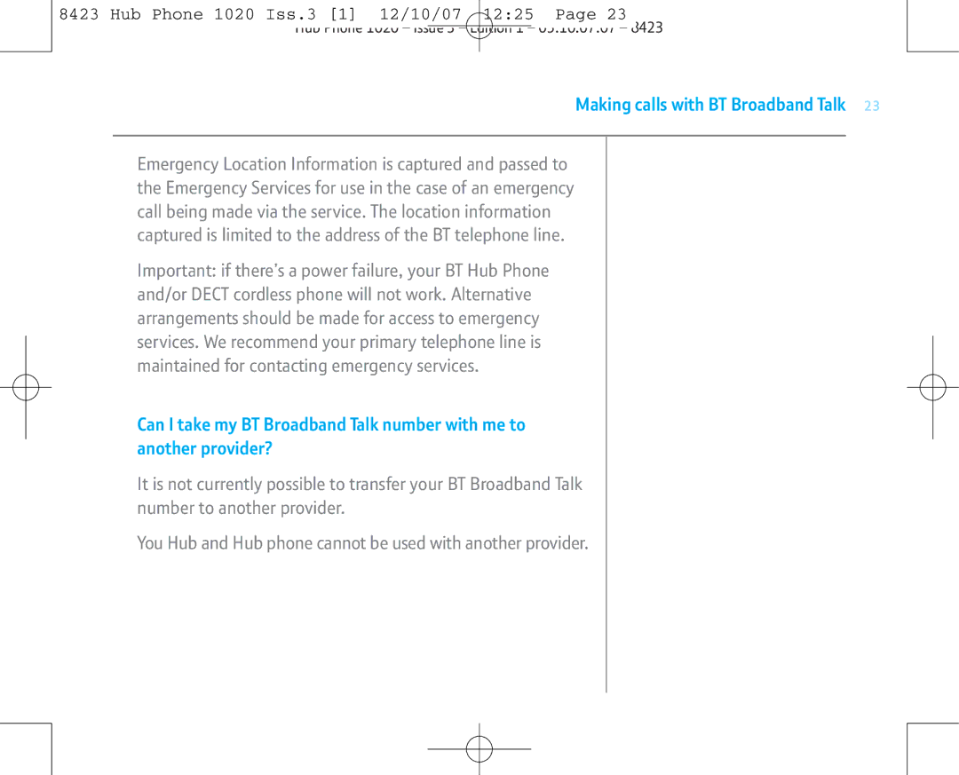 BT 1020 manual Making calls with BT Broadband Talk 