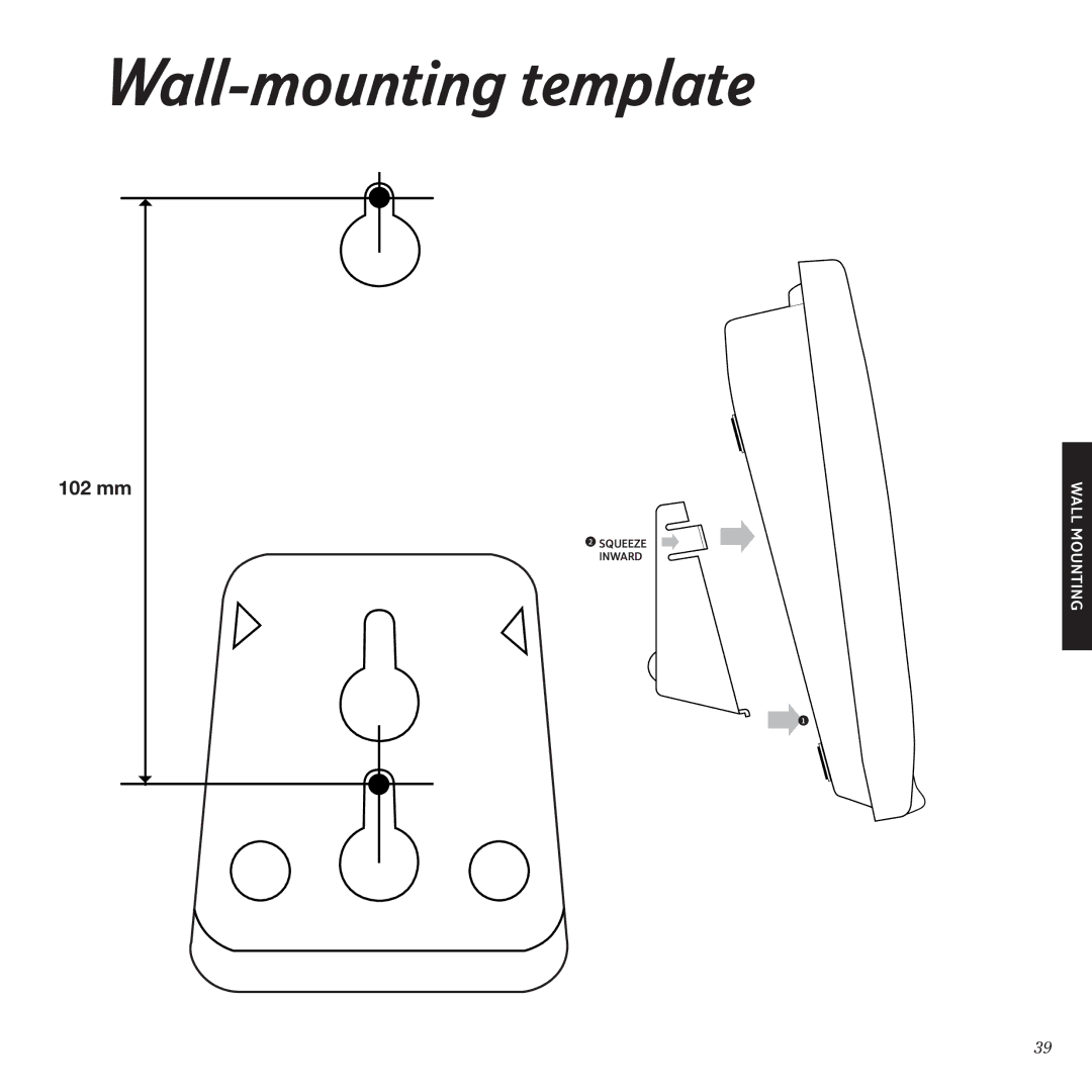 BT 1025 manual Wall-mounting template 