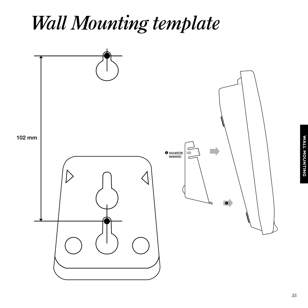 BT 1050 manual Wall Mounting template 