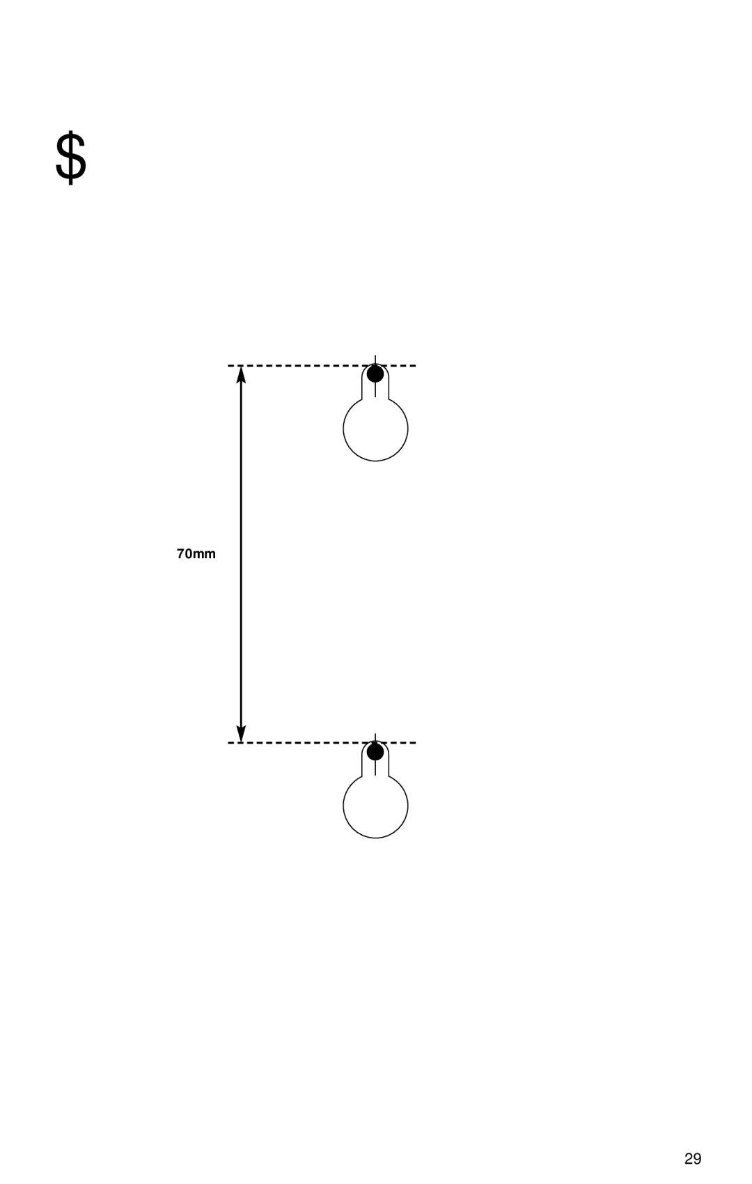 BT 1100 manual Wall mounting template 