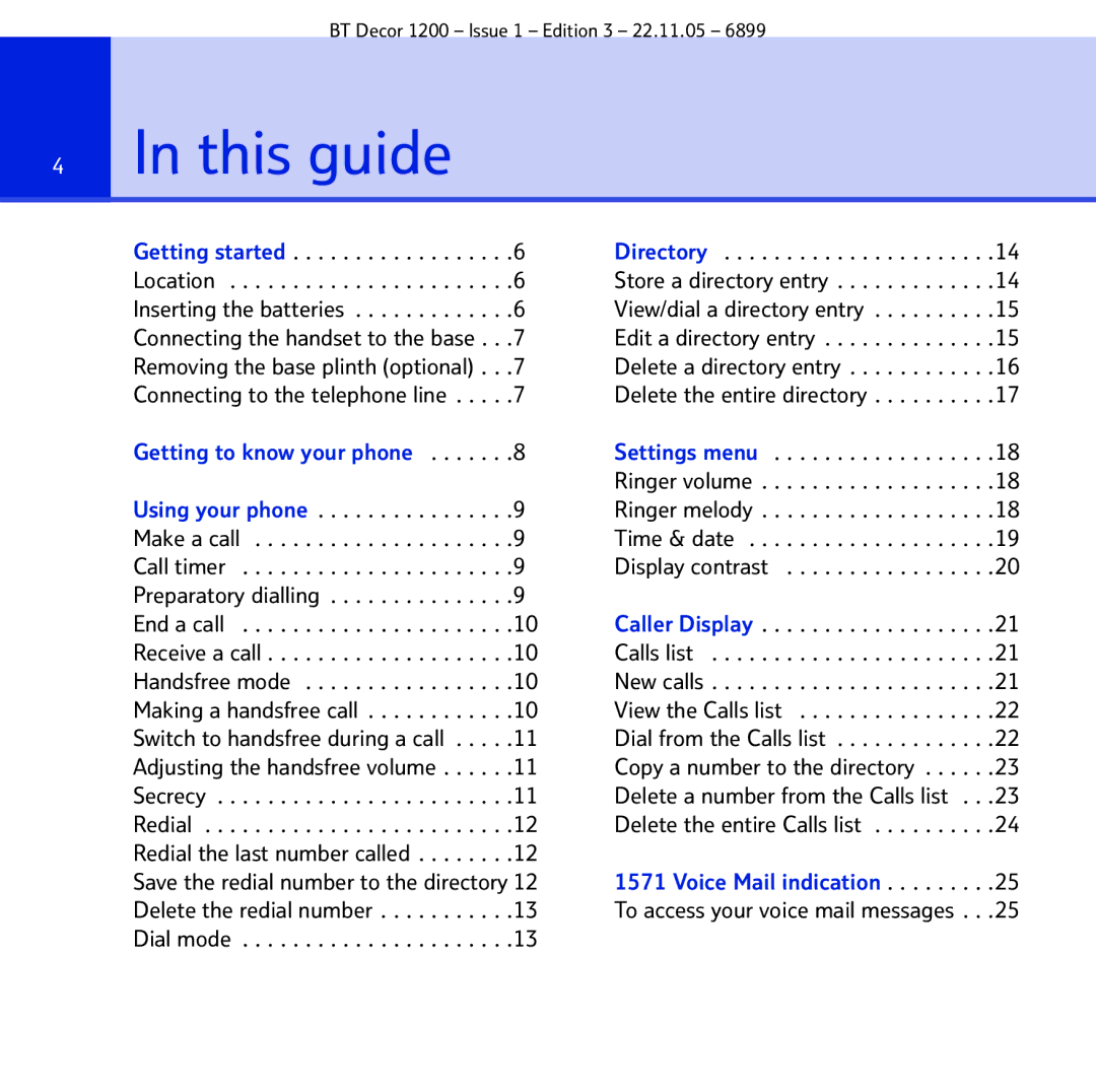 BT 1200 manual This guide, Getting to know your phone 