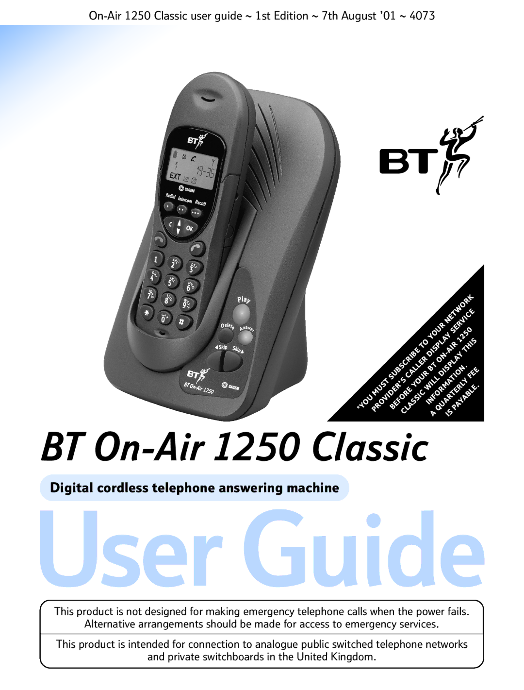 BT manual BT On-Air 1250 Classic 