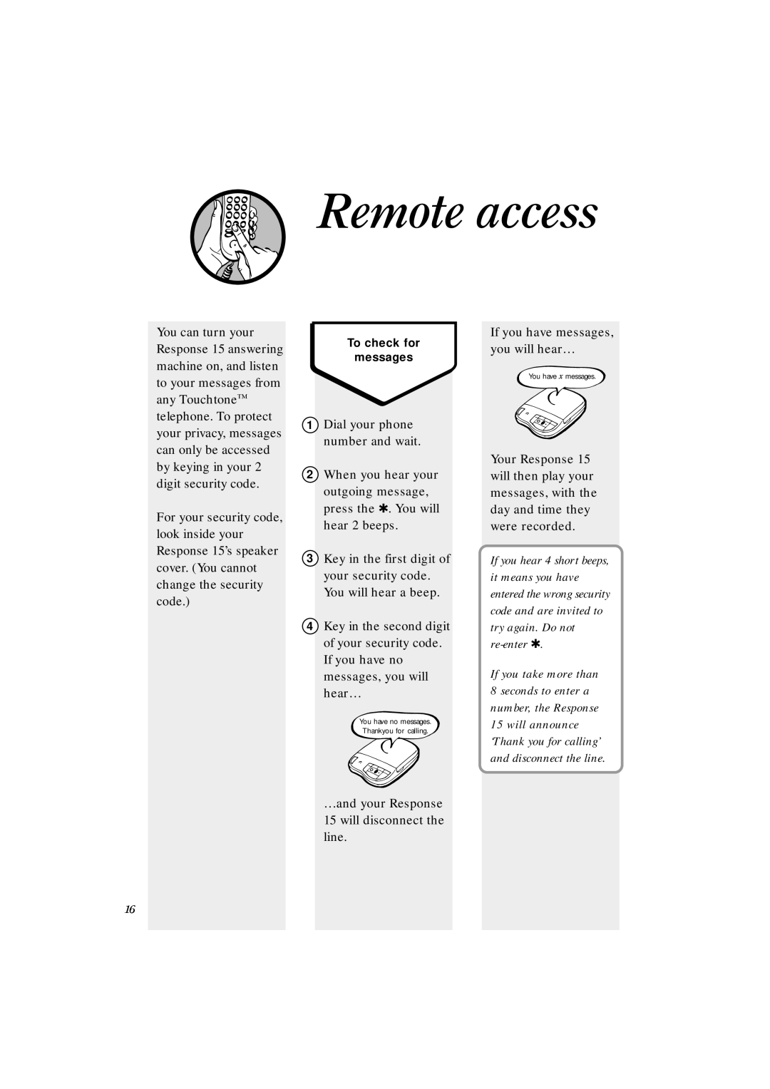 BT 15 manual Remote access 