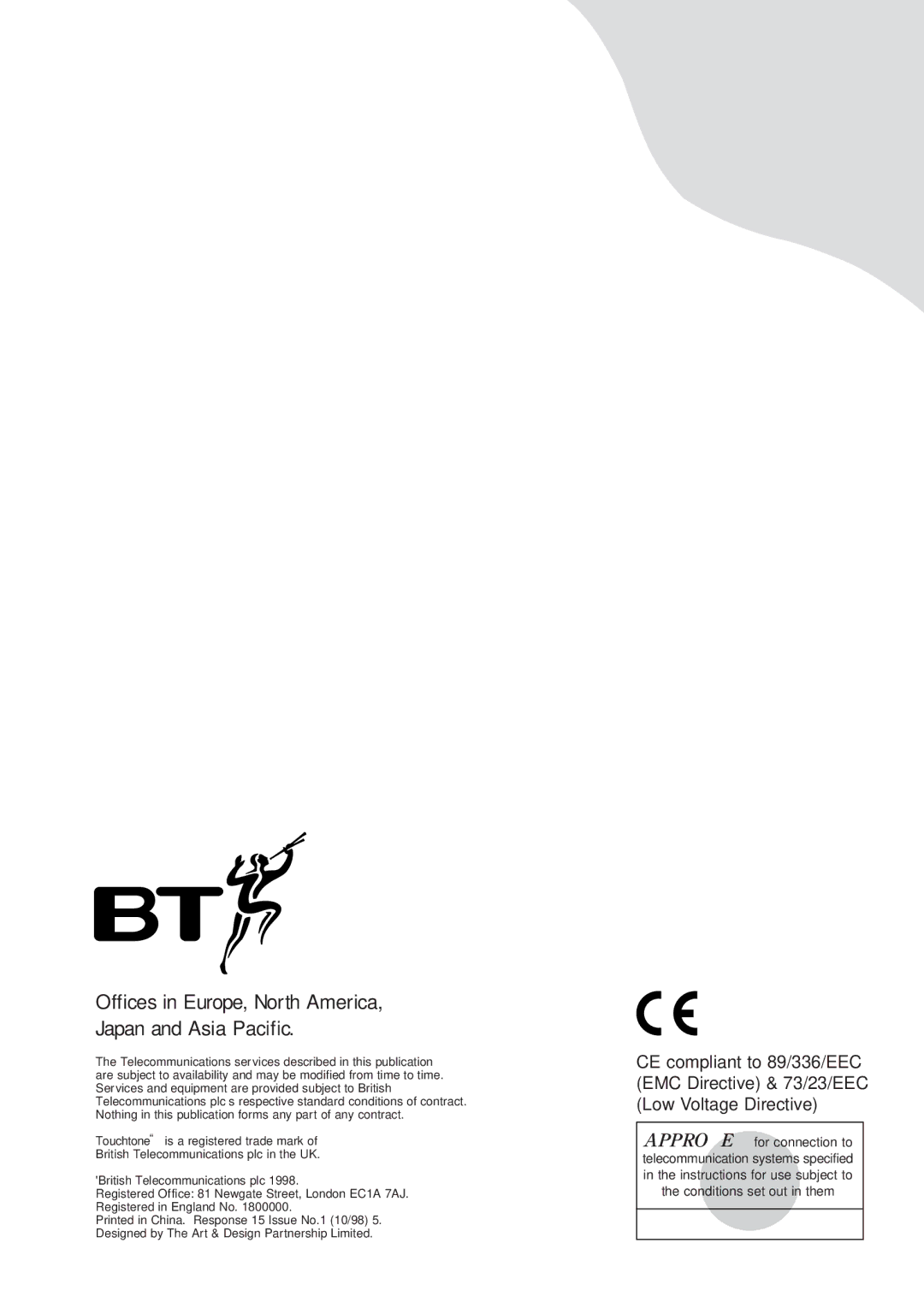 BT 15 manual Offices in Europe, North America, Japan and Asia Pacific 