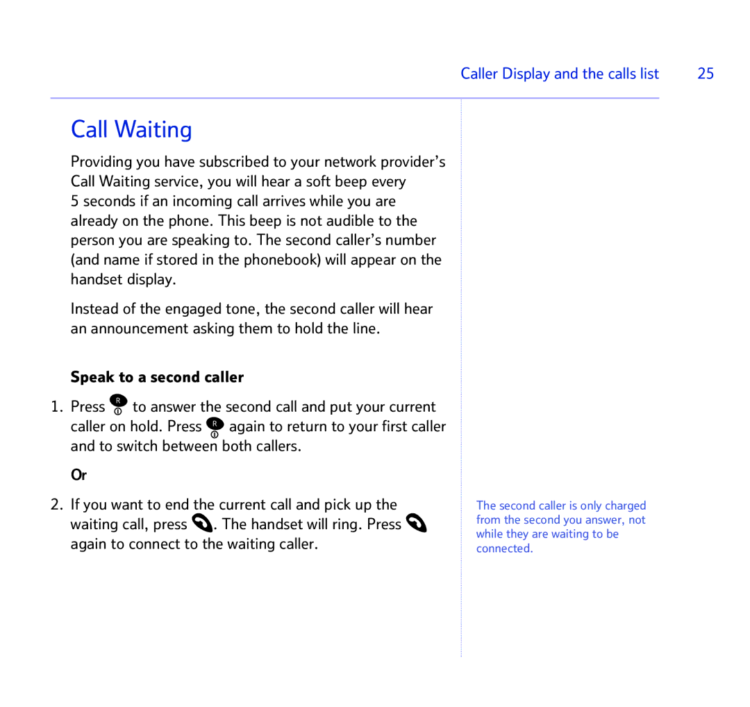 BT 1500 manual Call Waiting, Speak to a second caller 