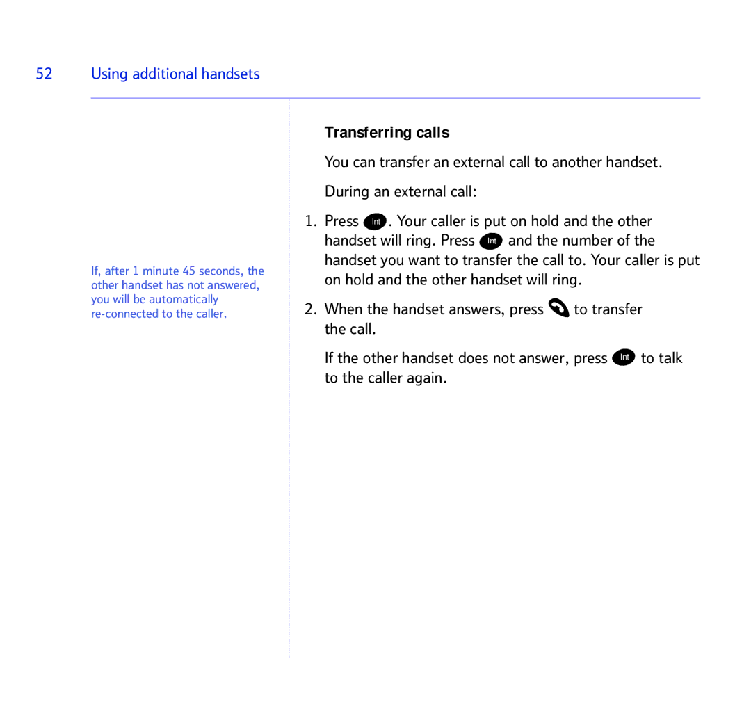 BT 1500 manual Using additional handsets 