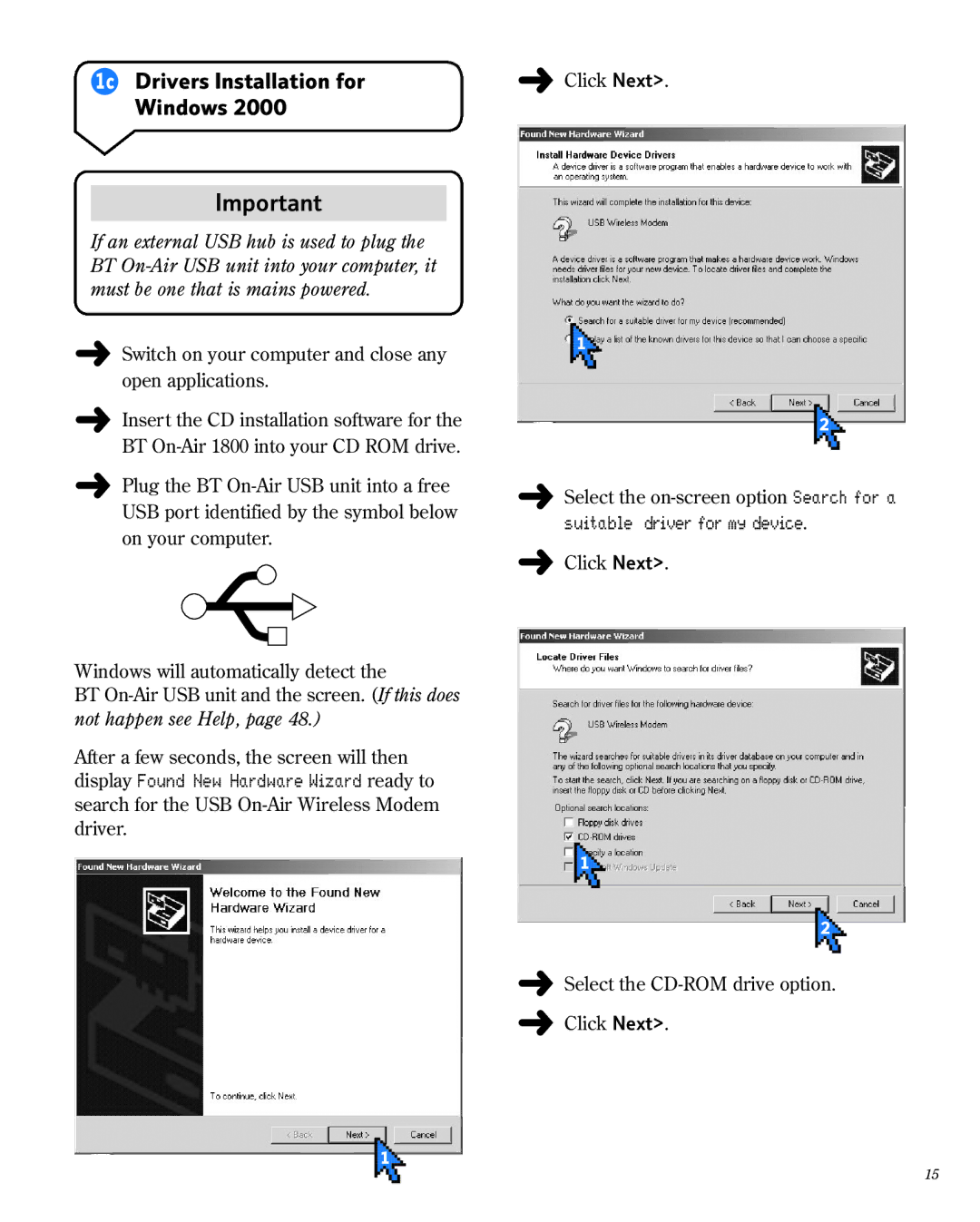 BT 1800 manual 1c Drivers Installation for Windows 