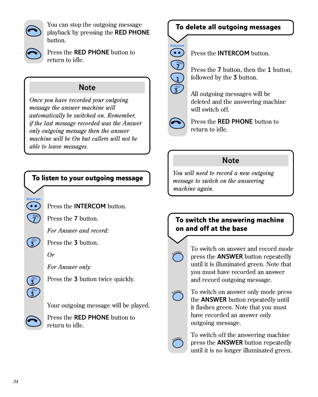 BT 1800 manual To delete all outgoing messages, To listen to your outgoing message 