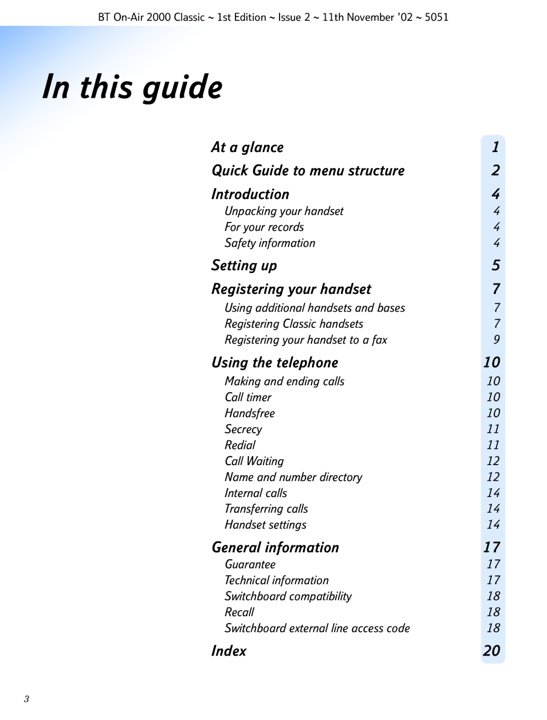 BT 2000 Classic manual This guide, Setting up Registering your handset 