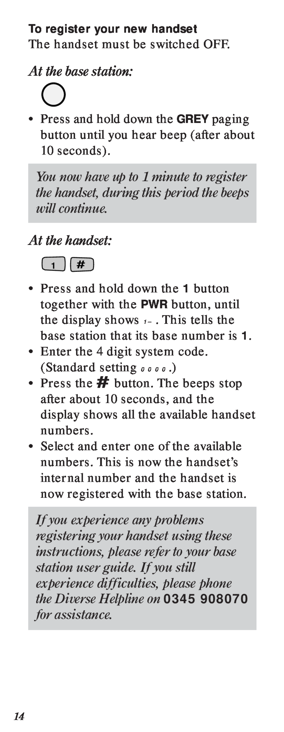 BT 2000 user manual At the base station 