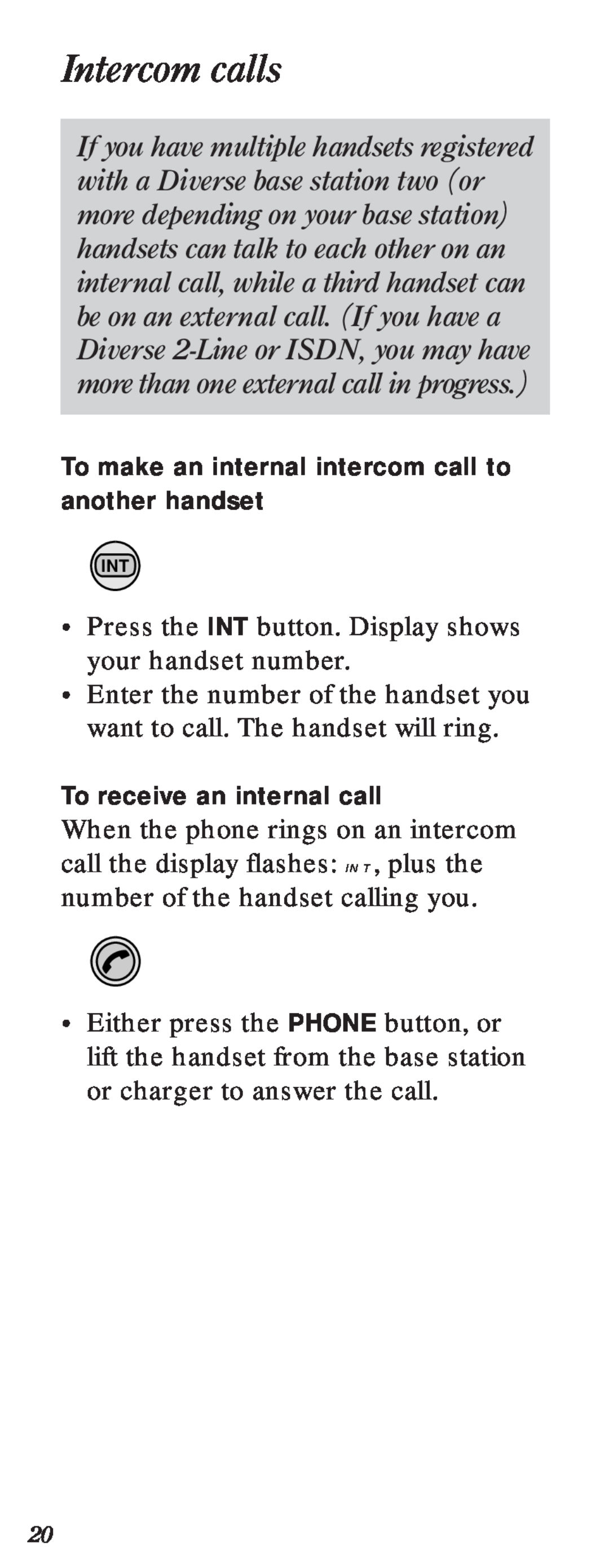 BT 2000 user manual Intercom calls 
