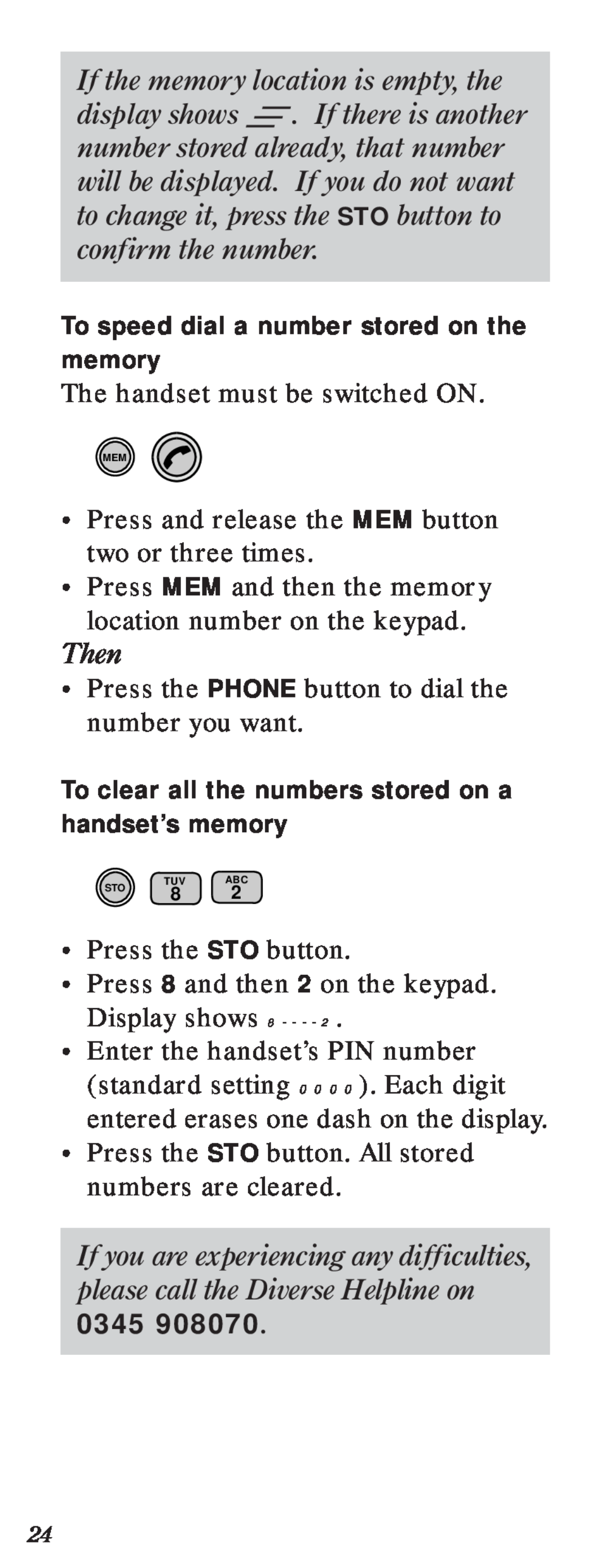 BT 2000 user manual If the memory location is empty, the Ñ 
