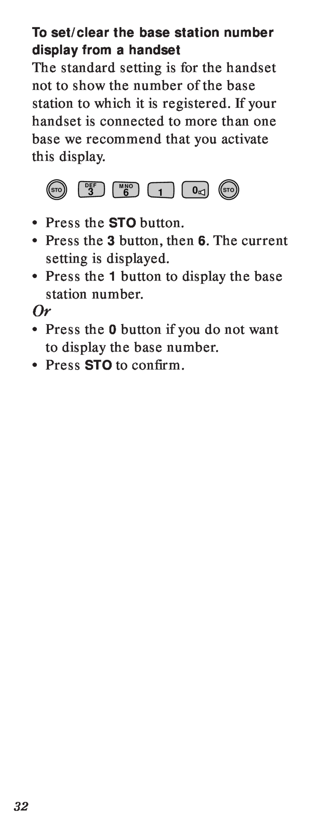 BT 2000 user manual Press the STO button 