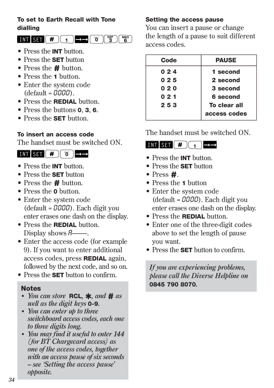 BT 2011 manual Pause 