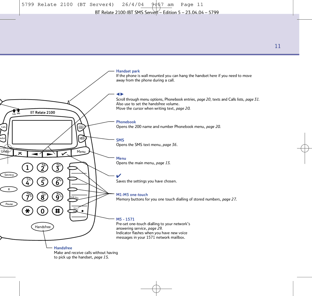 BT 2100 manual NEW Calls 