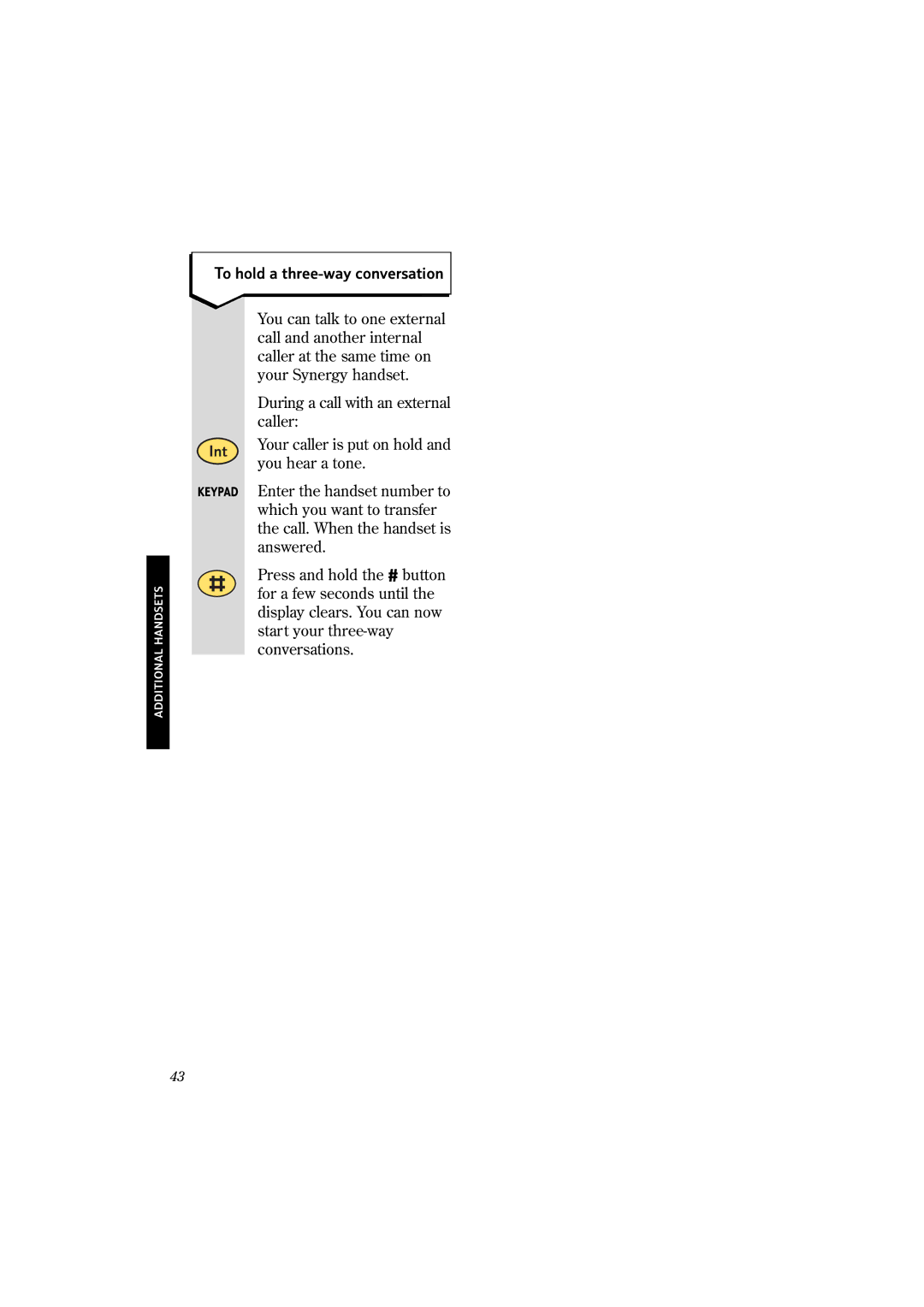 BT 2150 manual To hold a three-way conversation, Int 