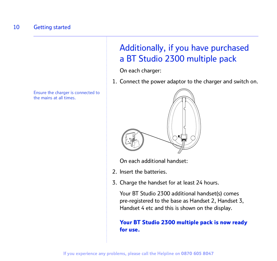 BT manual Your BT Studio 2300 multiple pack is now ready for use 