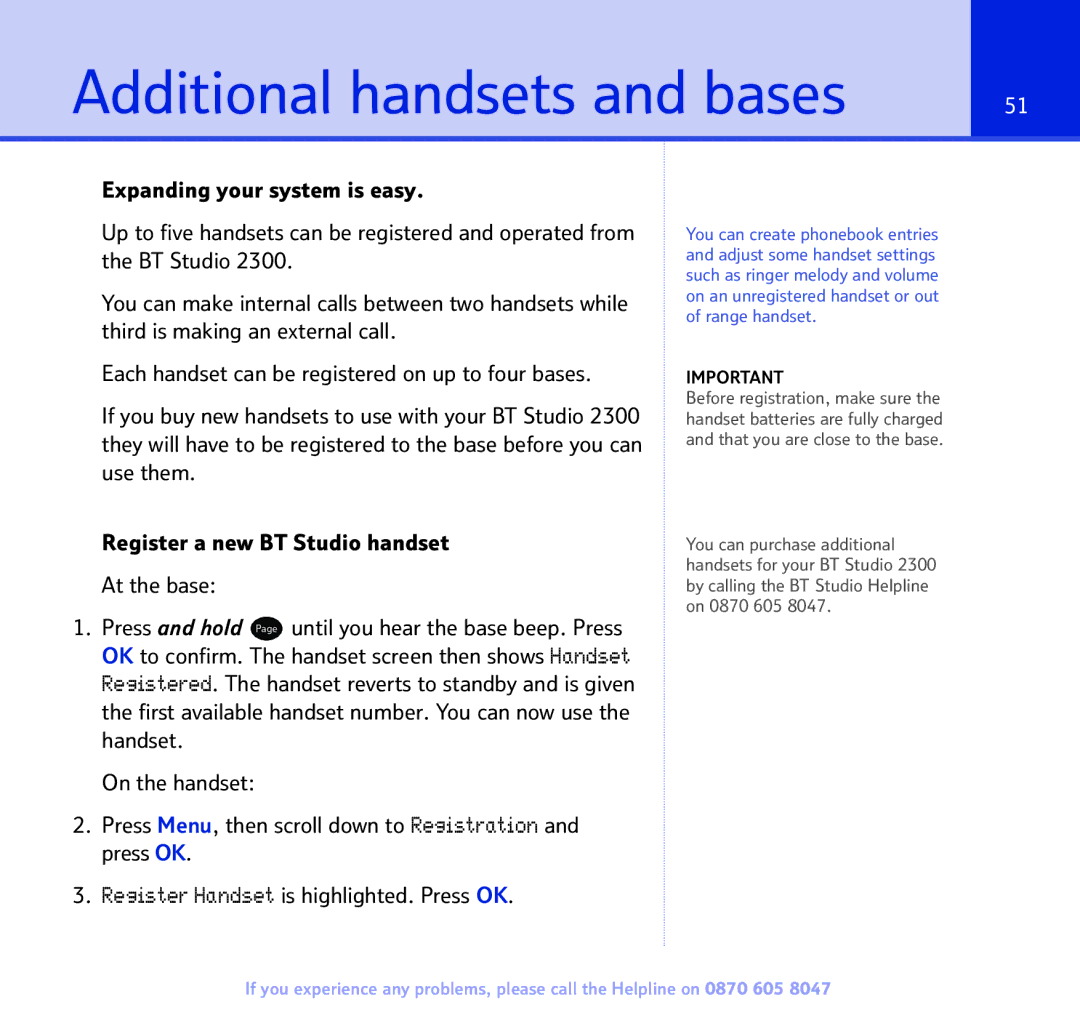 BT 2300 manual Additional handsets and bases 