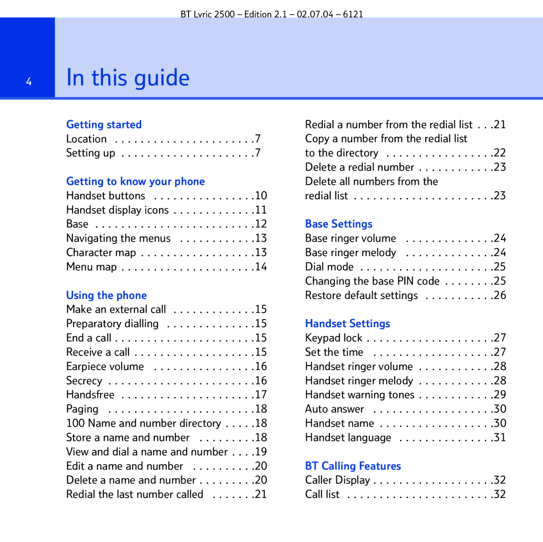 BT 2500 manual This guide, Edit a name and number 