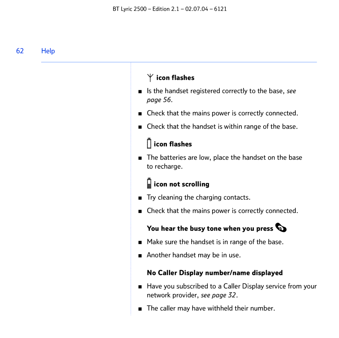 BT 2500 manual Help 