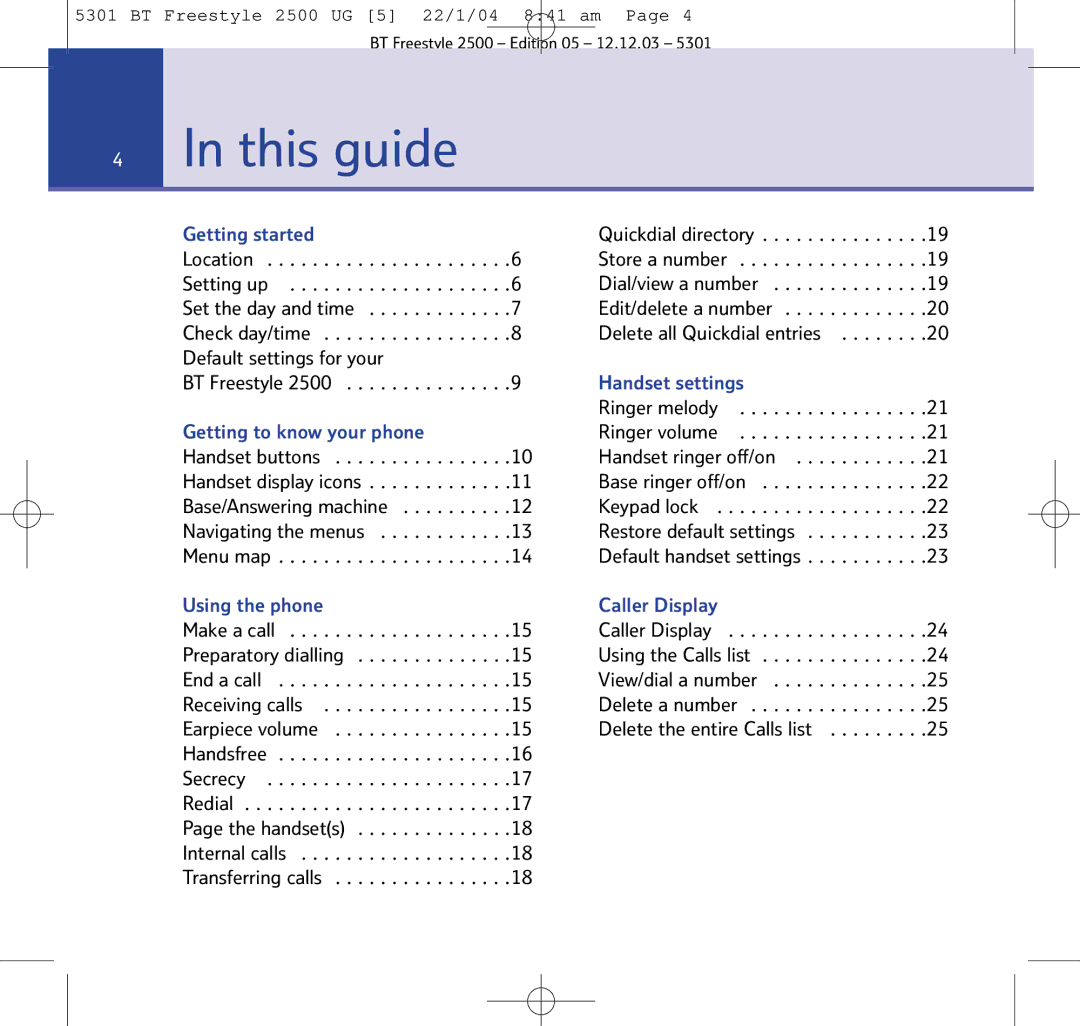 BT 2500 manual This guide, Getting started 