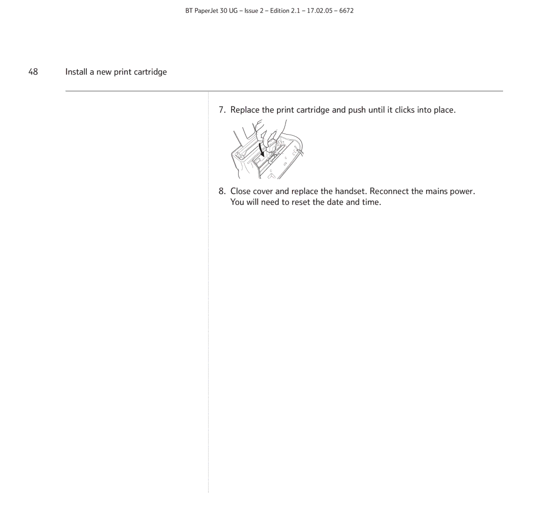 BT manual BT PaperJet 30 UG Issue 2 Edition 2.1 17.02.05 