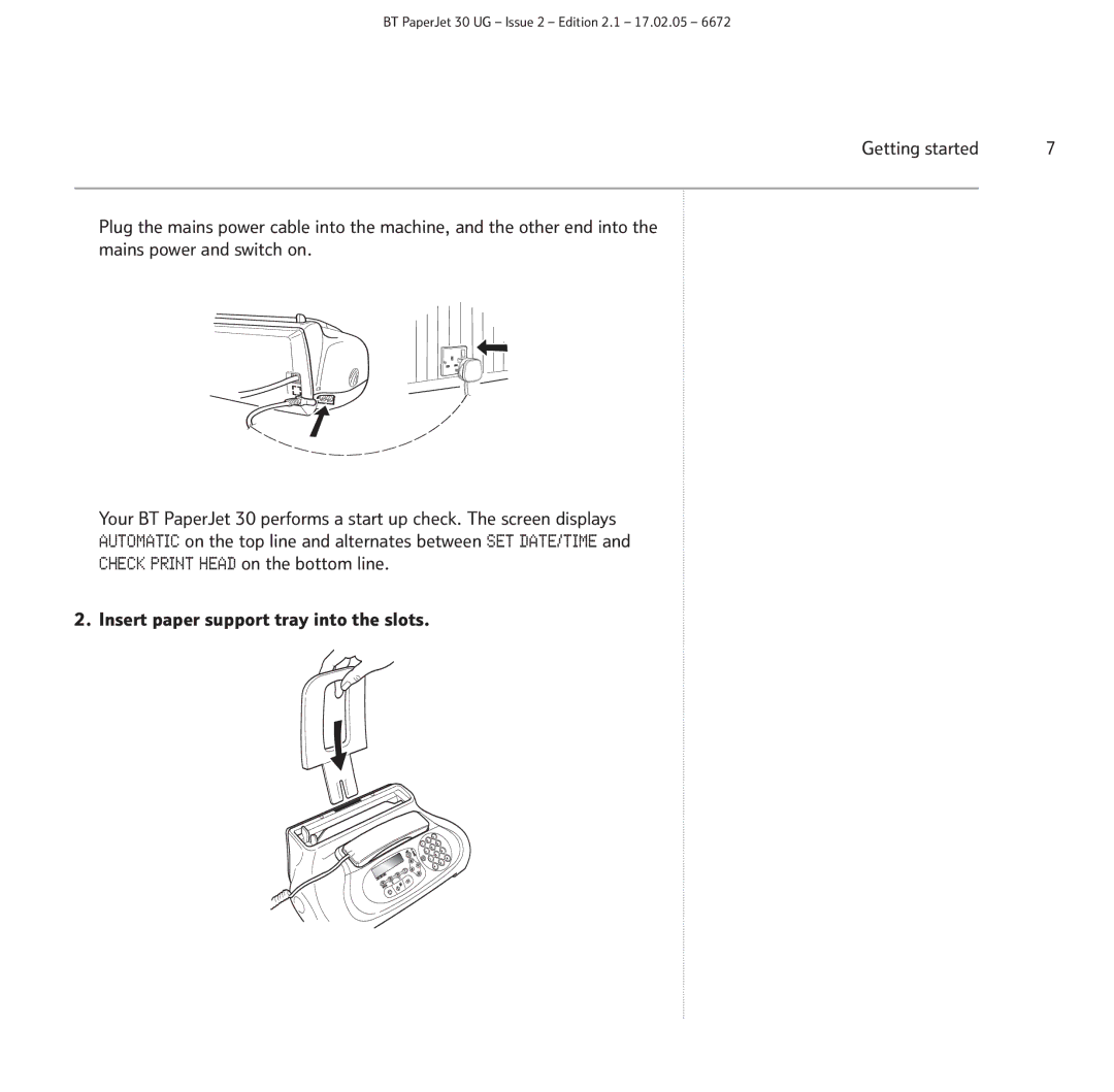 BT 30 manual Getting started 