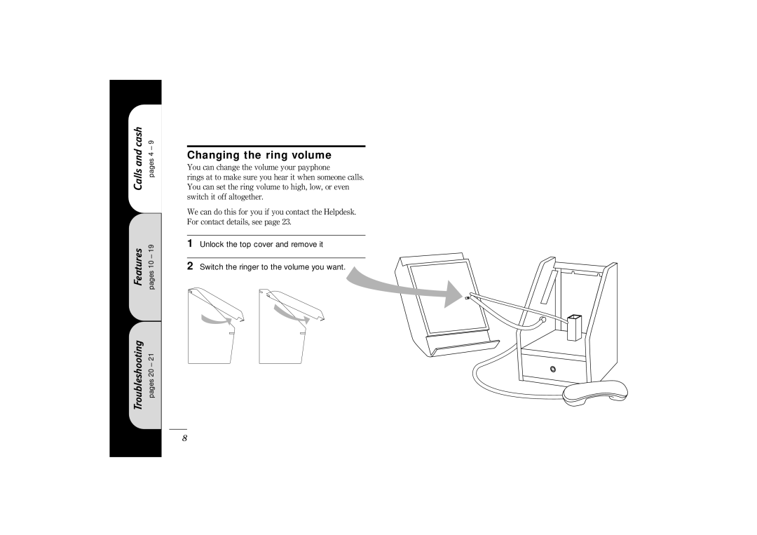 BT 300 Plus manual Changing the ring volume 