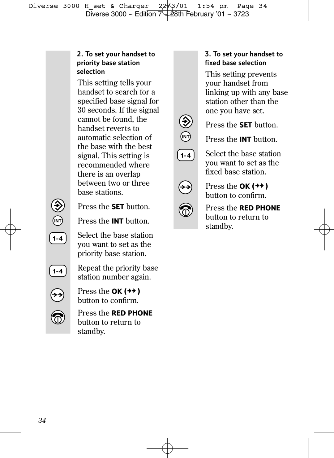 BT 3000 Classic manual To set your handset to priority base station selection 