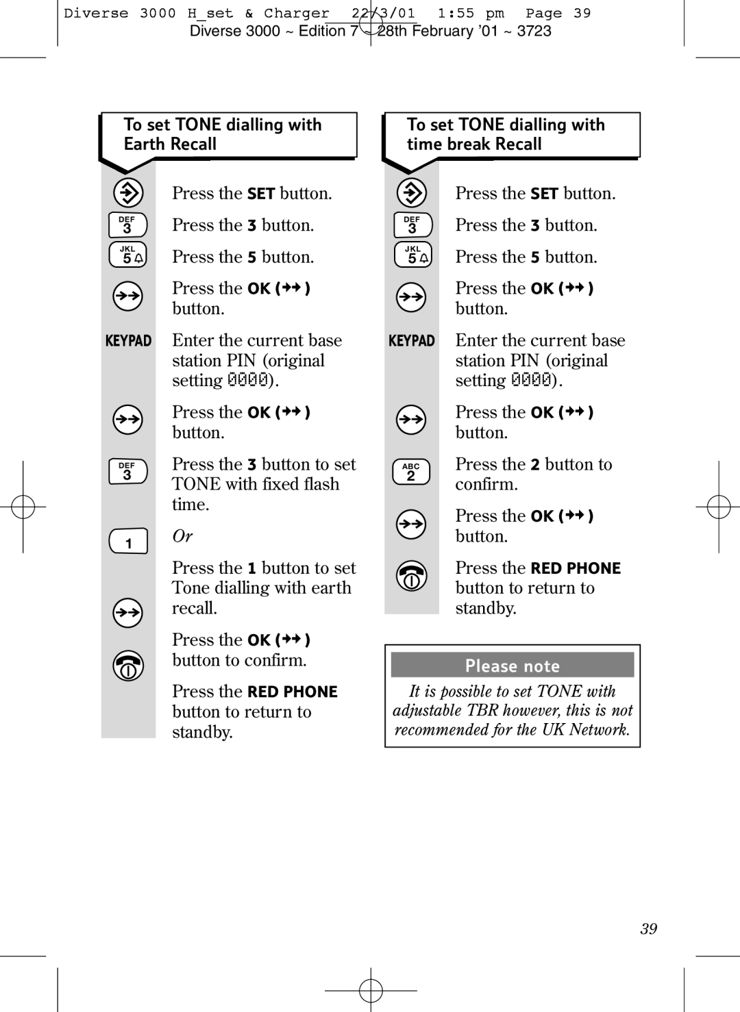 BT 3000 Classic manual It is possible to set Tone with 