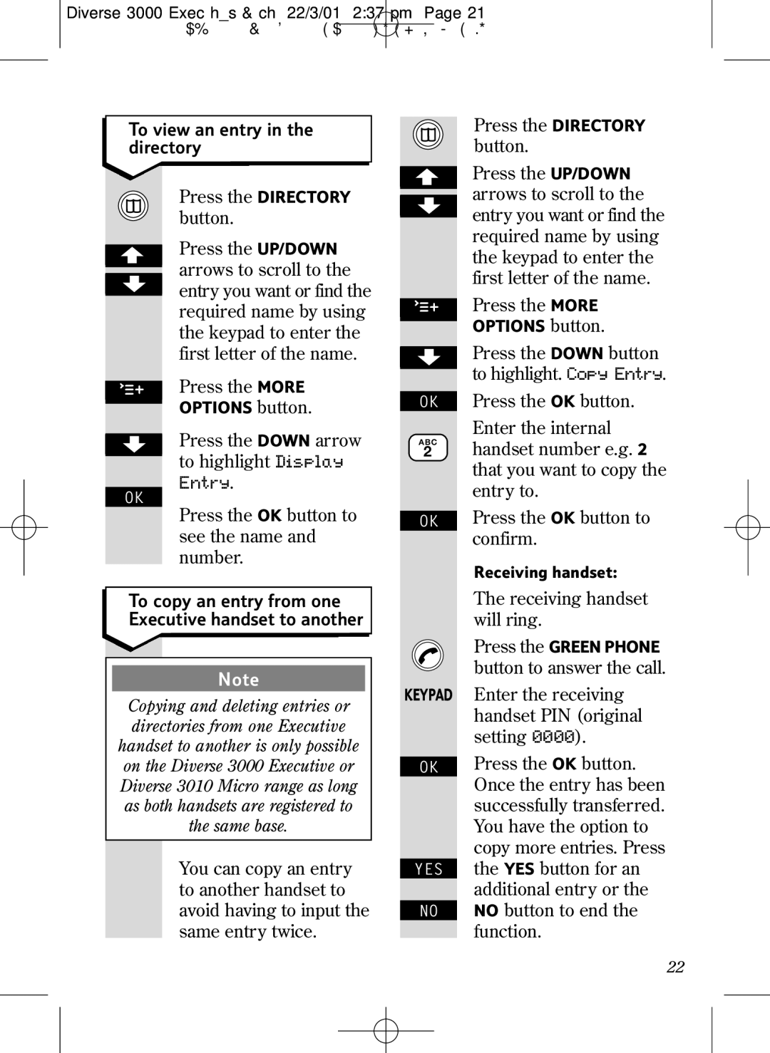 BT 3000 Executive manual To view an entry in the directory 