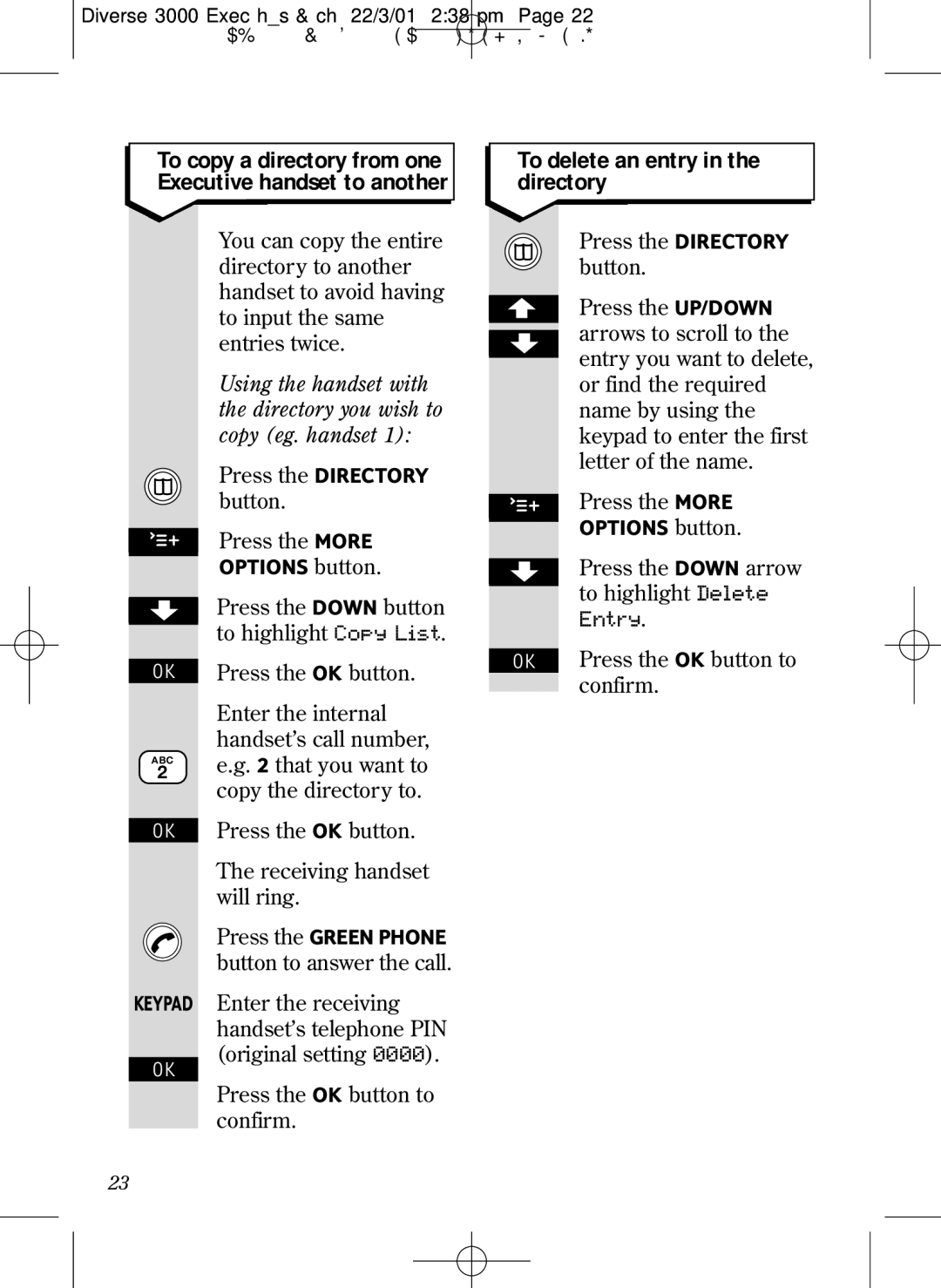 BT 3000 Executive manual To delete an entry in the directory 