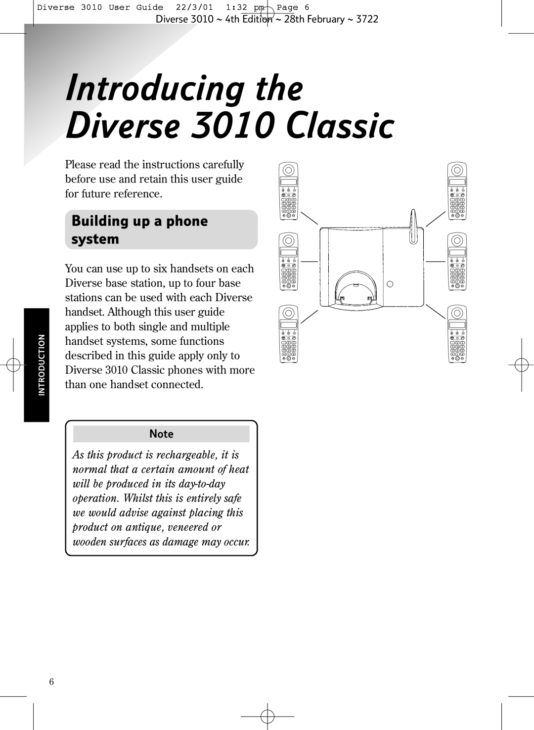 BT manual Introducing the Diverse 3010 Classic, Building up a phone system 