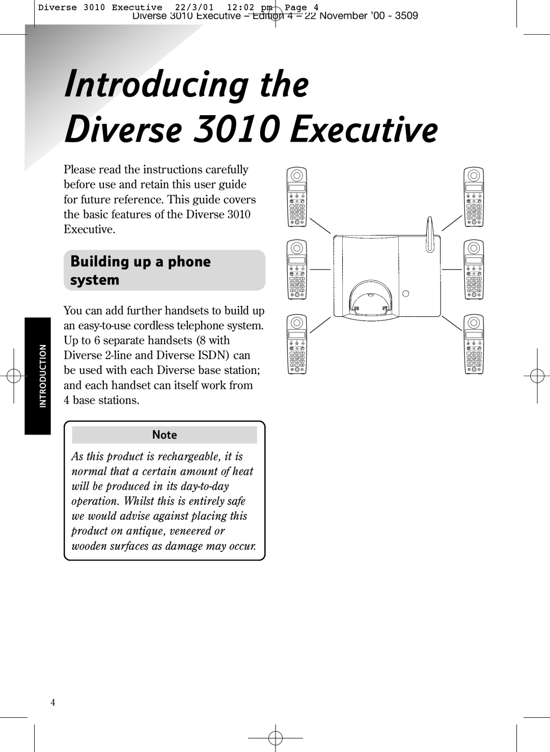 BT manual Introducing the Diverse 3010 Executive 