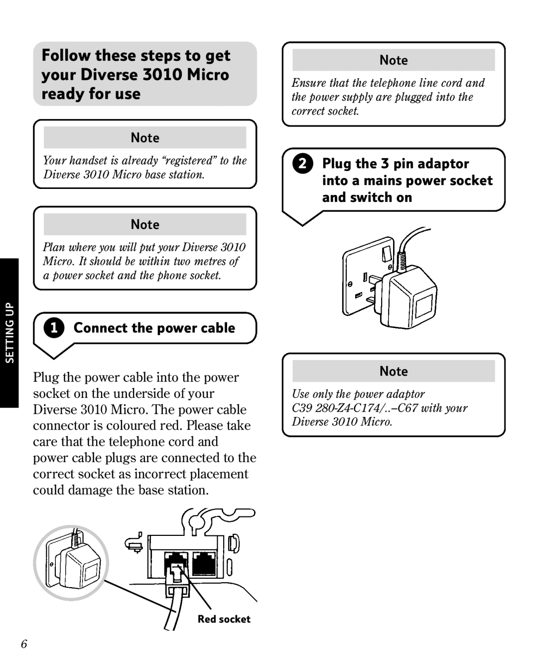 BT 3010 manual Connect the power cable 