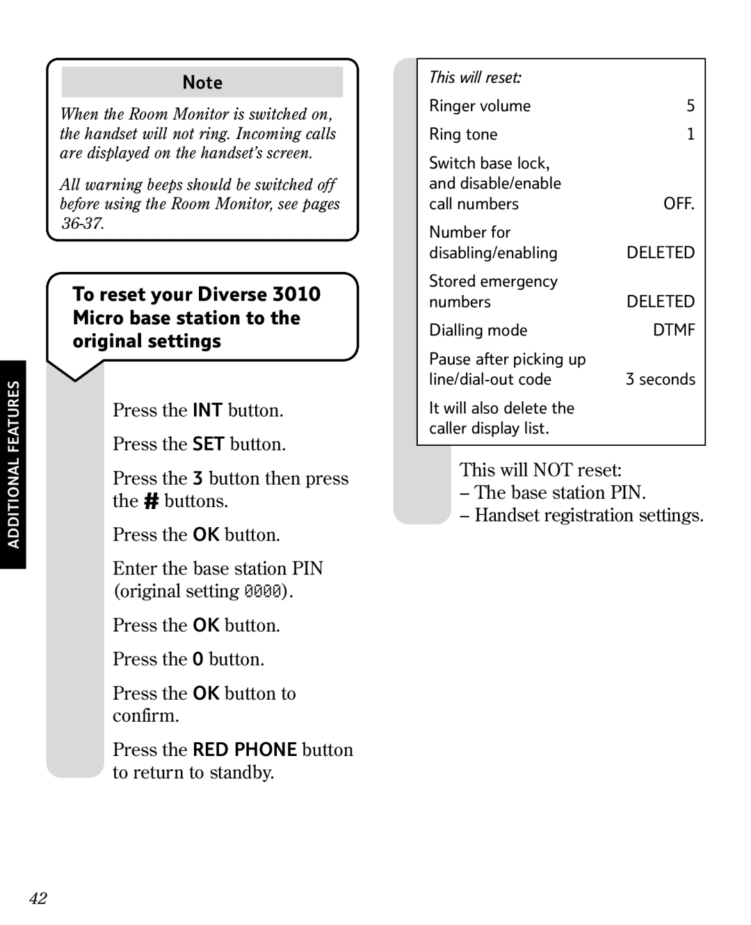 BT 3010 manual This will reset 