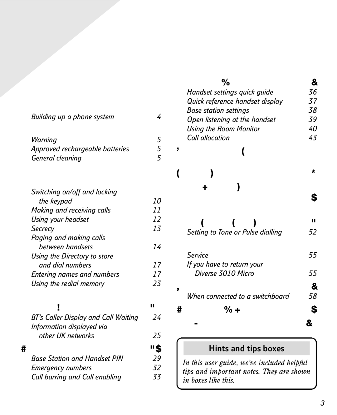 BT 3010 manual This guide, Hints and tips boxes 