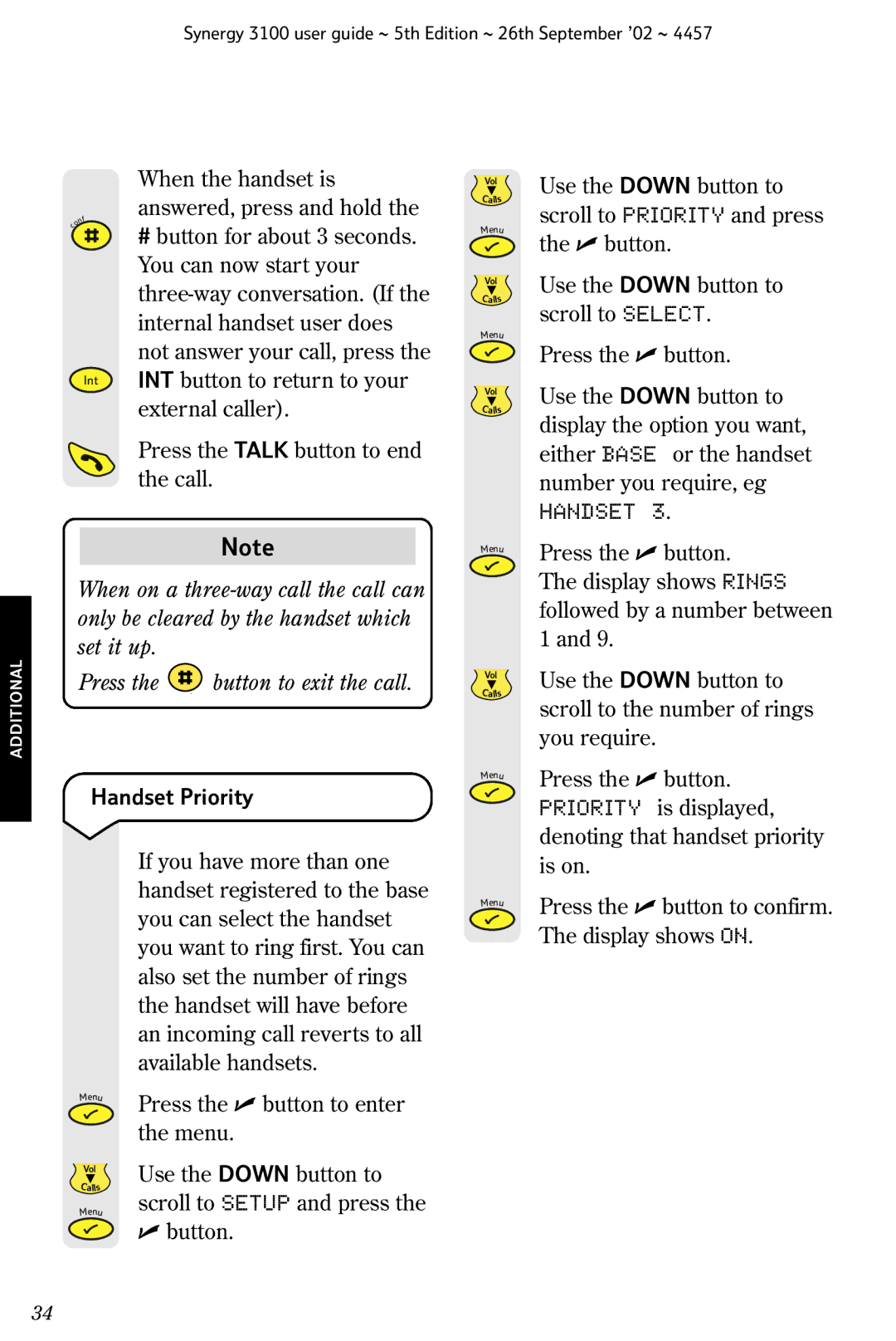 BT 3100 manual Handset Priority 