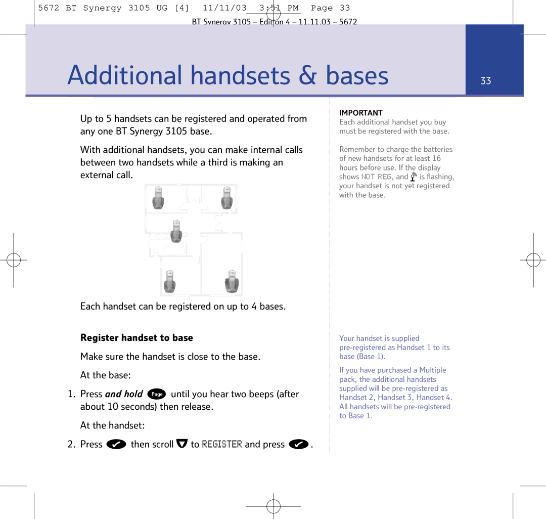 BT 3105 manual Additional handsets & bases 