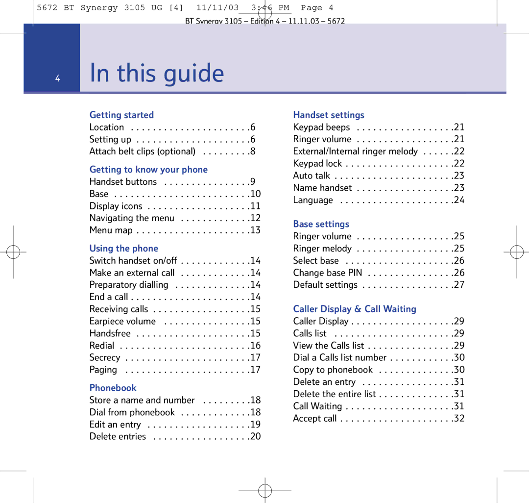 BT 3105 manual This guide 