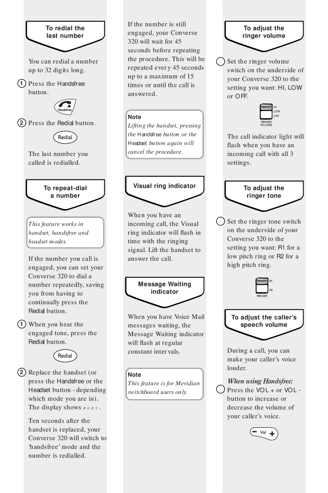 BT 320 manual During a call, you can make your caller’s voice louder 