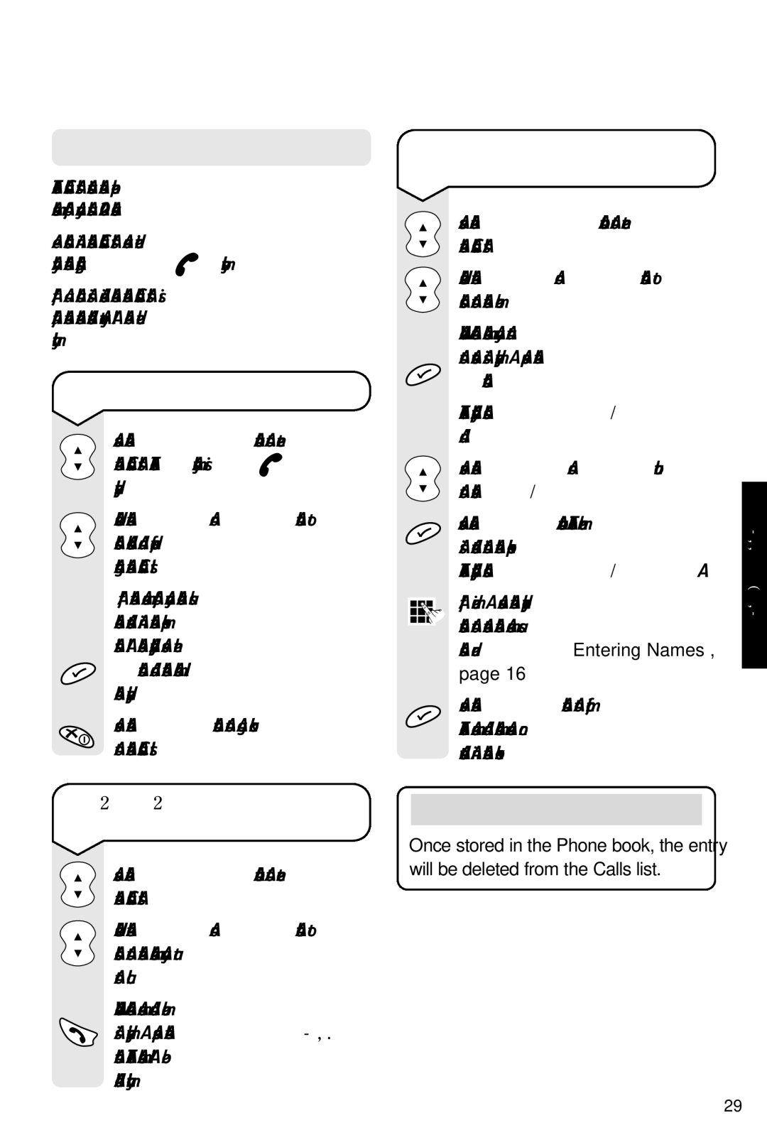 BT 3200 SMS manual Calls list 