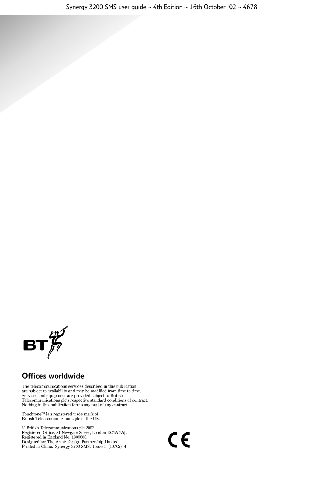 BT 3200 SMS manual Offices worldwide 