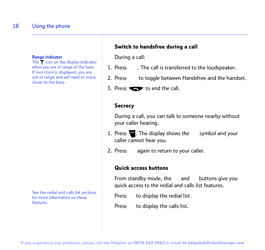 BT 3200 manual Range Indicator 